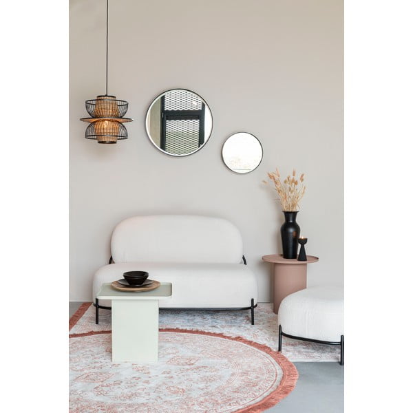 Krémová pohovka z textilie bouclé 125 cm Polly – White Label-image-1