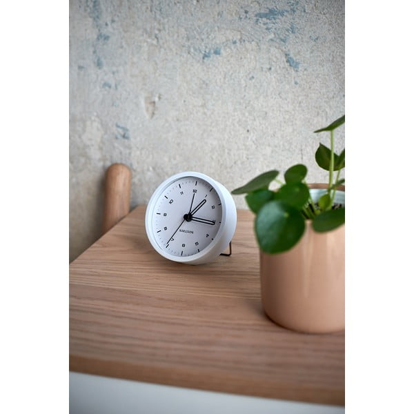 Bílý budík Karlsson Tinge, ø 9 cm-image-1