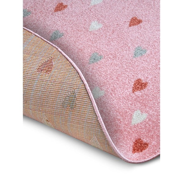 Růžový dětský koberec ø 100 cm Little Hearts – Hanse Home-image-3