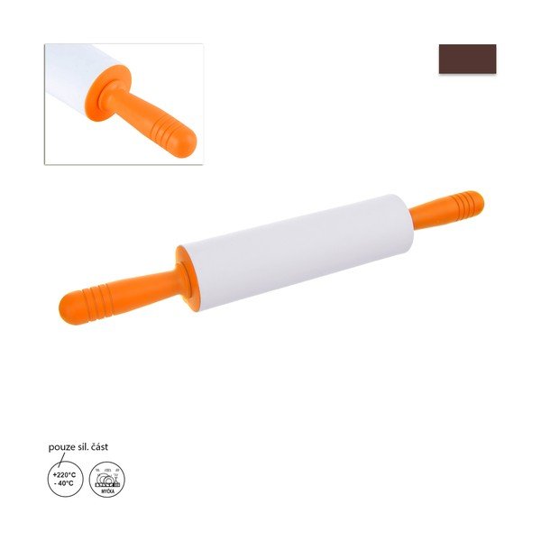 Silikonový váleček s oranžovou rukojetí Orion