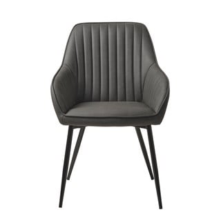 Tmavě šedá jídelní židle z imitace kůže Melfort – Unique Furniture