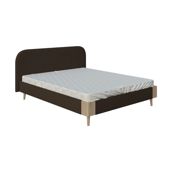 Hnědá dvoulůžková postel ProSpánek Lagom Plain Soft, 160 x 200 cm