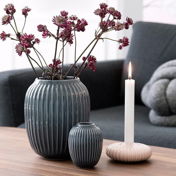 Antracitová kameninová váza Kähler Design Hammershoi, ⌀ 8,5 cm-image-3
