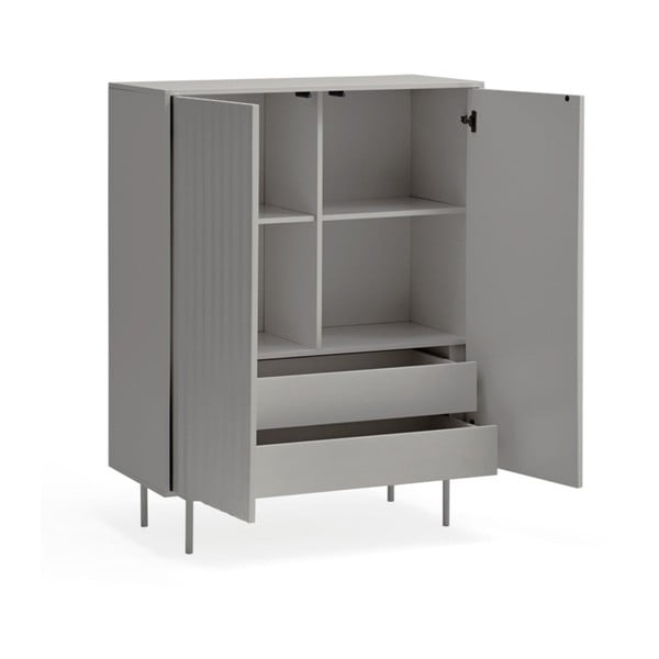 Šedá vysoká komoda 97x130 cm Sierra – Teulat-image-4