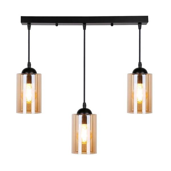 Černé závěsné svítidlo se skleněným stínidlem 10x55 cm Bistro – Candellux Lighting-image-4