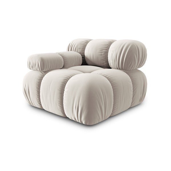 Béžový sametový modul pohovky (levý roh) Bellis – Micadoni -image-3