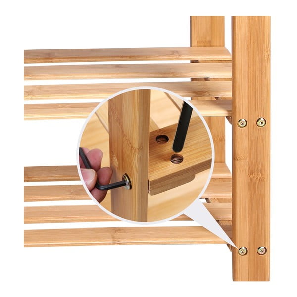 Bambusový regál na 8 párů bot Songmics, šířka 90 cm-image-2