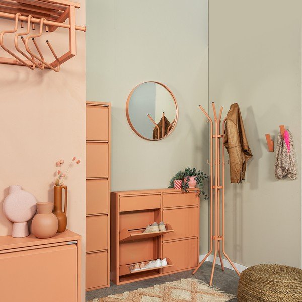 Kovový věšák v lososové barvě ø 40x170 cm Jessy – Spinder Design-image-4