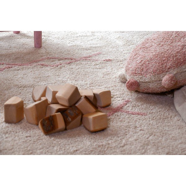 Růžovo-krémový pratelný ručně tkaný bavlněný koberec 170x240 cm Atlas Natural – Lorena Canals-image-4