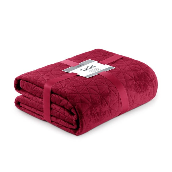 Červený přehoz přes postel AmeliaHome Laila Ruby Red, 220 x 240 cm
