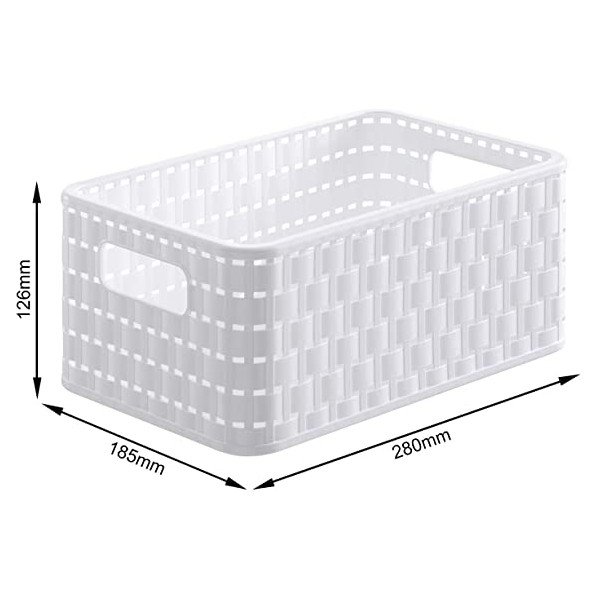 Bílý úložný košík z recyklovaného plastu Country - Rotho-image-2