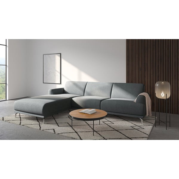 Světle šedá rohová pohovka MESONICA Puzo, levý roh-image-1