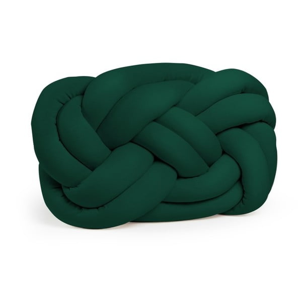 Tmavě zelený polštář Cloud Knot Decorative Cushion, 40 x 32 cm