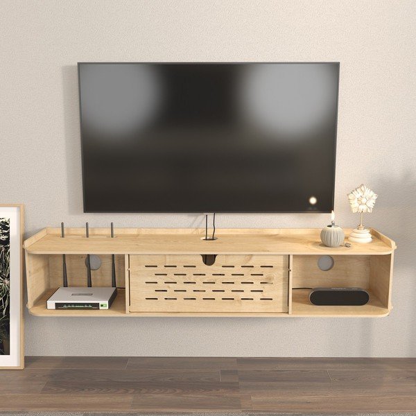 TV stolek v dekoru dubu v přírodní barvě 116,5x19,5 cm Sima – Kalune Design-image-2
