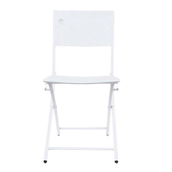 Bílá kovová zahradní židle Ewax Flower