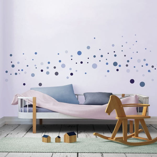 Sada 100 modrých nástěnných samolepek Ambiance Round Stickers-image-4