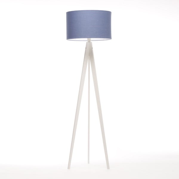 Stojací lampa Artist Dark Blue Linnen/White Birch, 125x42 cm