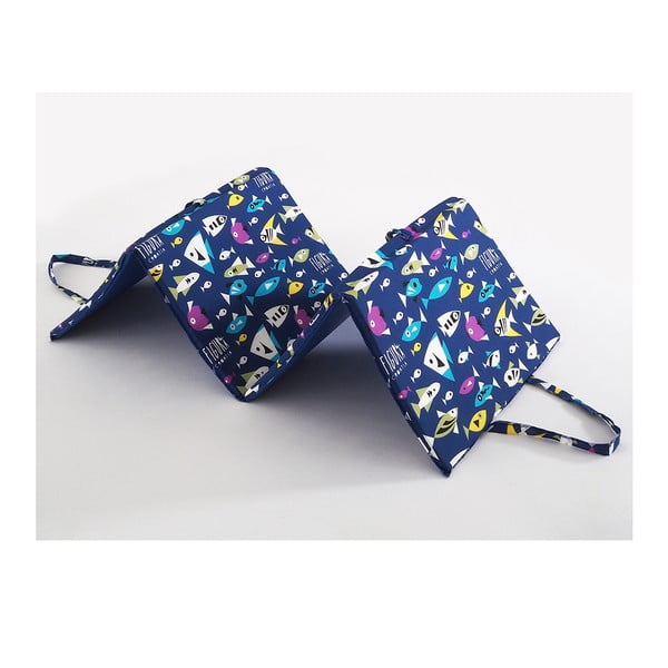 Modrý zahradní podsedák na lehátko 49x137 cm   Fishes – B.E.S.-image-1