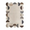 Šedobéžový ručně tkaný vlněný koberec 200x290 cm Mia Scallop Frame – Flair Rugs
