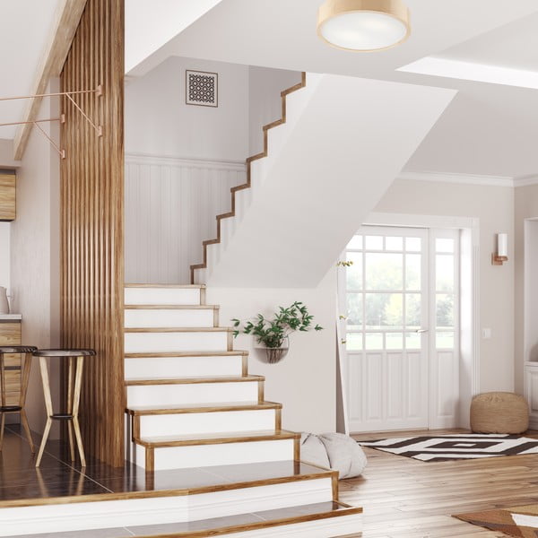 Světle hnědé stropní svítidlo se skleněným stínidlem ø 37 cm Eveline – LAMKUR-image-1