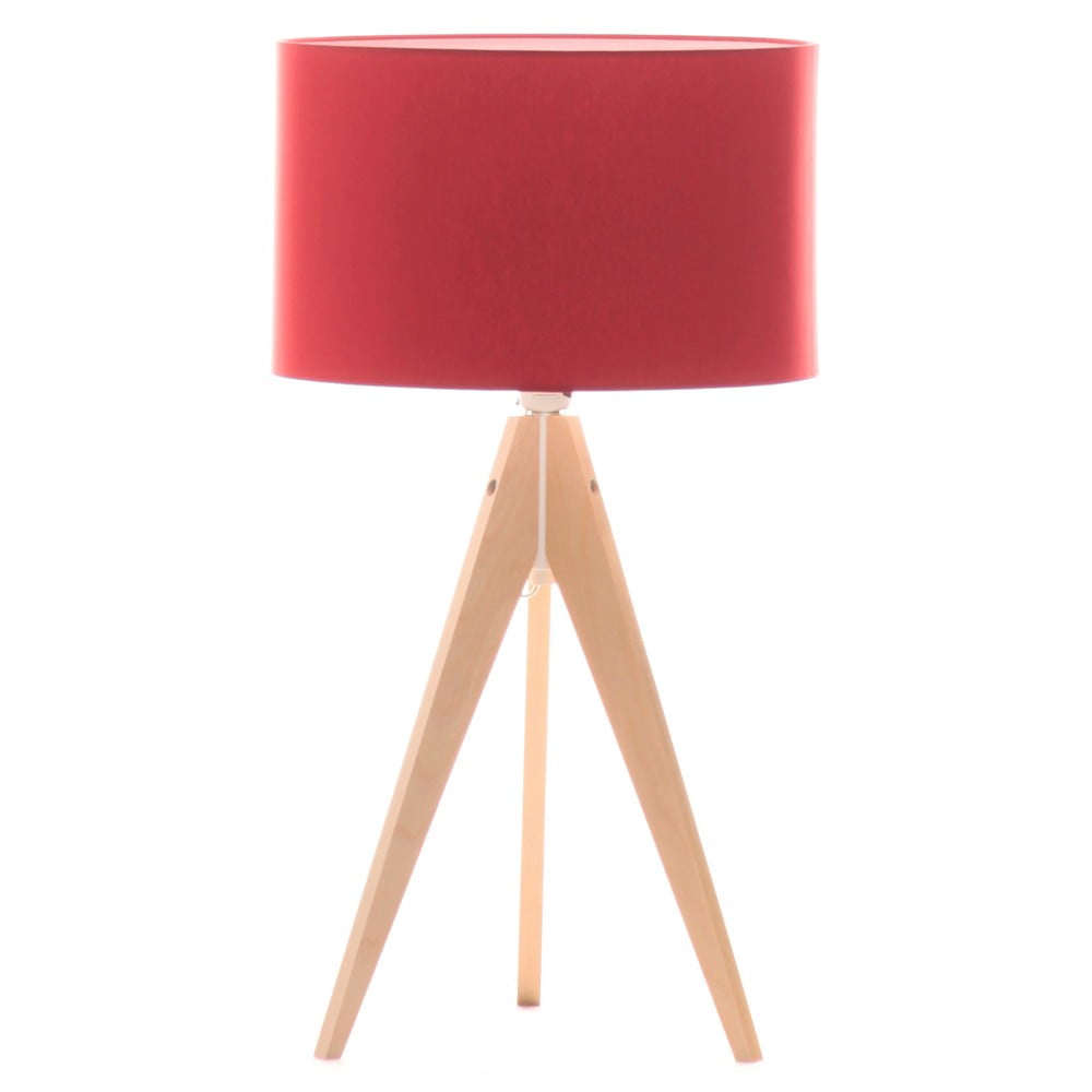 Stolní lampa Artist Red/Birch, 40x33 cm