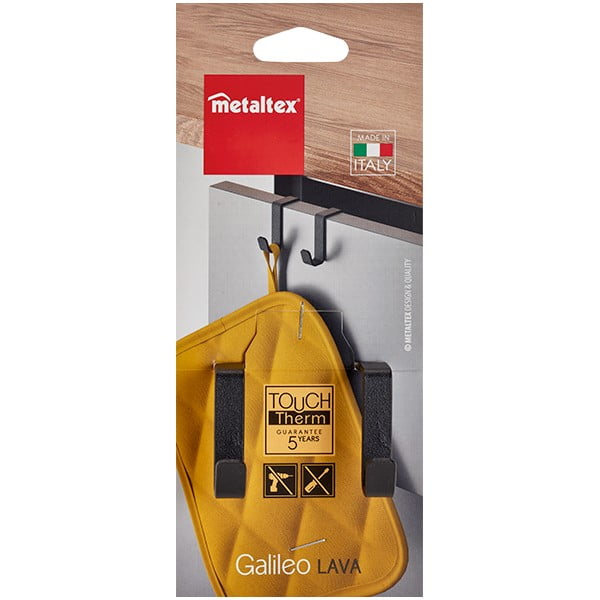Černý závěsný dvojitý háček Metaltex Galileo Lava-image-3