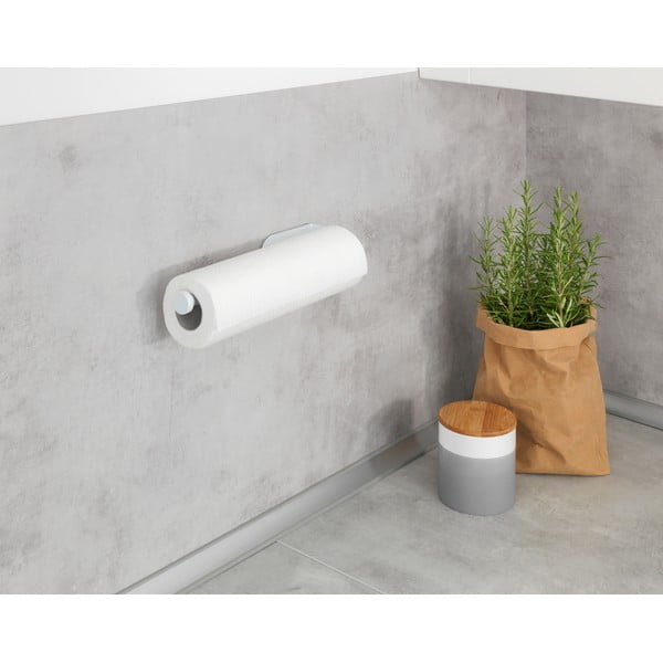 Bílý nástěnný držák na kuchyňské útěrky Wenko Nio-image-1