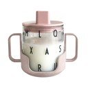 Růžový dětský hrnek Design Letters Grow With Your Cup