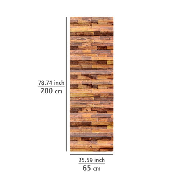 Hnědá plastová koupelnová předložka 65x200 cm Lambris – Wenko-image-3