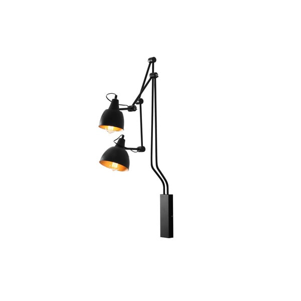 Černá nástěnná lampa pro 2 žárovky CustomForm Coben