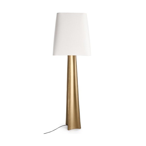 Stojací lampa ve zlaté barvě s textilním stínidlem (výška 151 cm) Tripura – Bizzotto