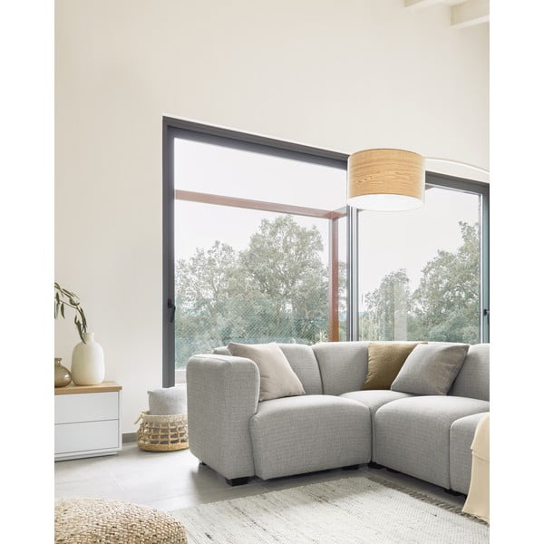 Stojací lampa s dřevěným stínidlem v bílo-přírodní barvě (výška 210 cm) Juhe Ash – Kave Home-image-3