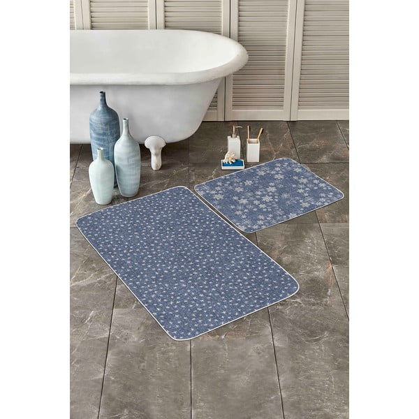 Modré koupelnové předložky v sadě 2 ks 100x60 cm - Minimalist Home World-image-3