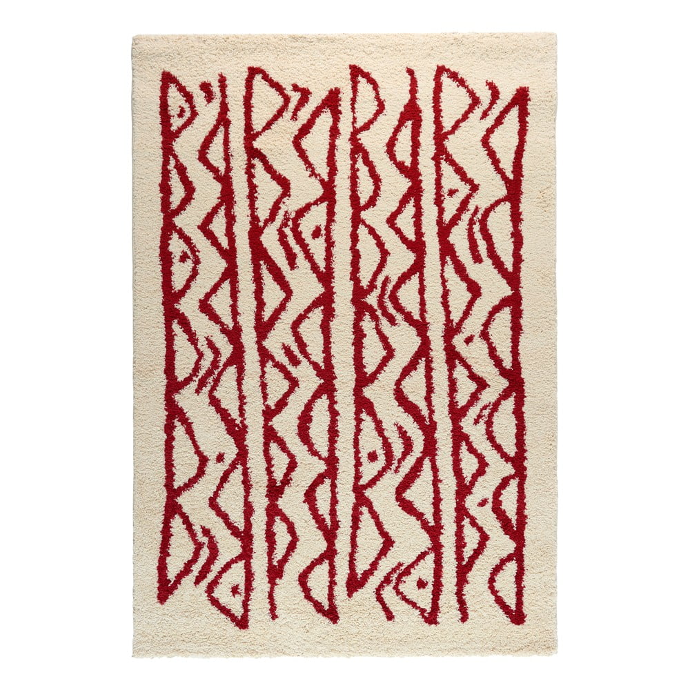 Krémovo-červený koberec Bonami Selection Morra, 120 x 180 cm