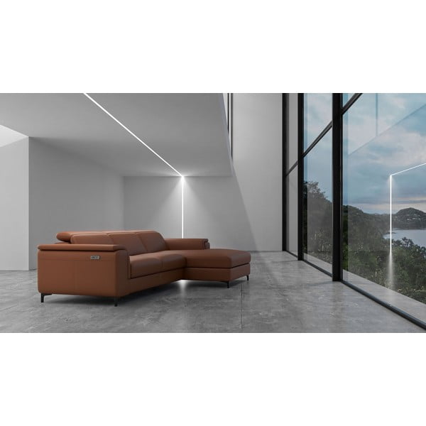 Koňakově hnědá kožená rohová pohovka (pravý roh) Brito – MESONICA-image-1