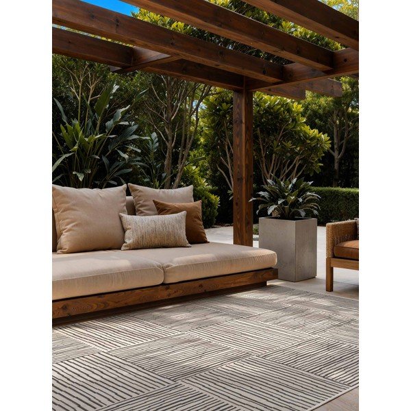 Černý/krémový vnitřní a venkovní koberec 120x170 cm Haringey Nightingale – Ted Baker-image-1