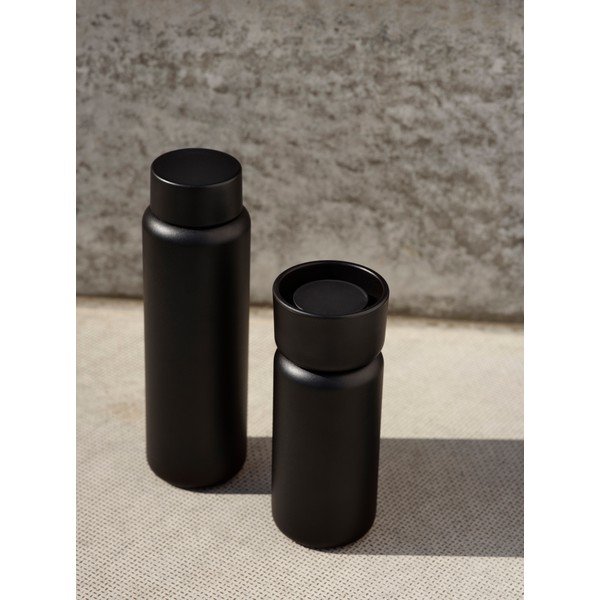 Černý termo hrnek z nerezové oceli 400 ml Singles – Zone-image-1