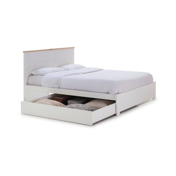 Bílá dvoulůžková postel s úložným prostorem 140x190 cm Gabi – Marckeric-image-4