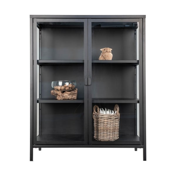 Černá kovová vitrína 80x101,5 cm Brisbane – House Nordic-image-4