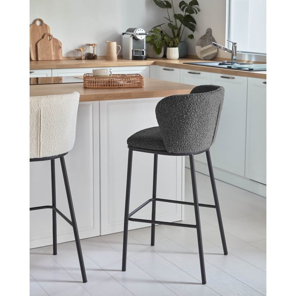 Černá barová židle (výška sedáku 65 cm) Ciselia – Kave Home-image-1