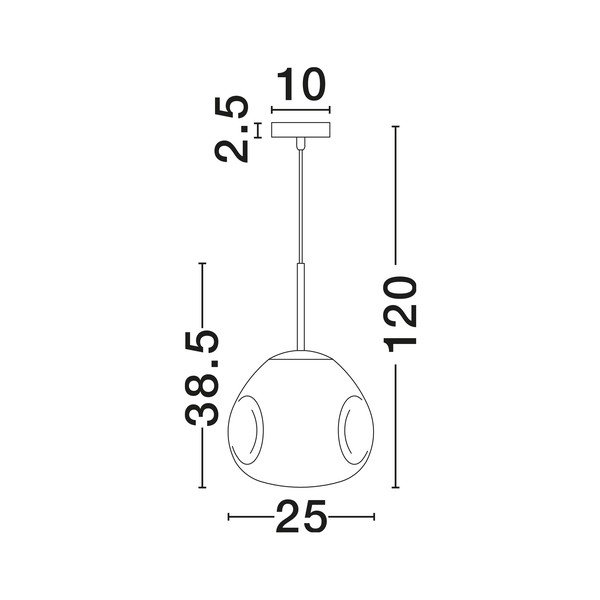 Skleněné závěsné svítidlo v leskle stříbrné barvě ø 25 cm Lava – Nova Luce-image-3