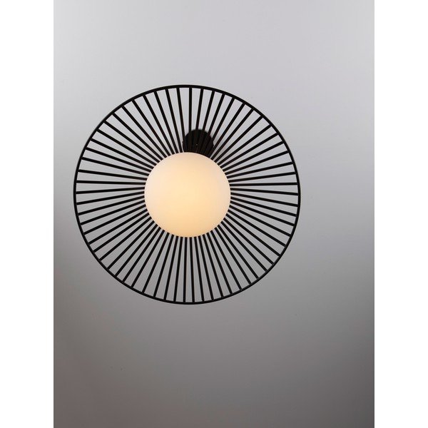 Matně černé kovové LED závěsné svítidlo se skleněným stínidlem ø 50 cm Brume – Nova Luce-image-2