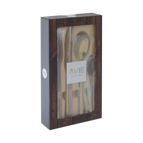 Nerezový příbor ve zlaté barvě 16 ks Avie – Premier Housewares-image-1