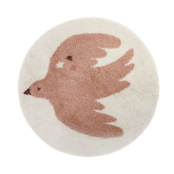 Krémový dětský koberec ø120 cm Bohemian Bird Creme – Nattiot