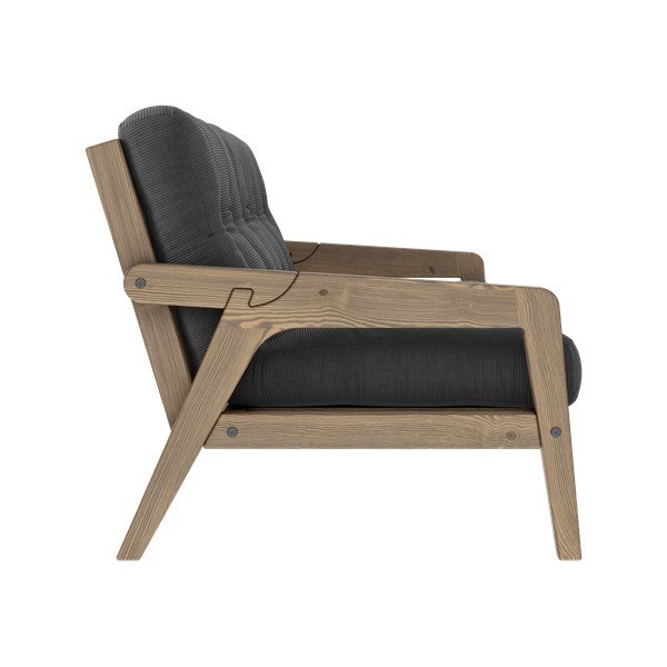 Šedá manšestrová rozkládací pohovka 204 cm Grab - Karup Design-image-4