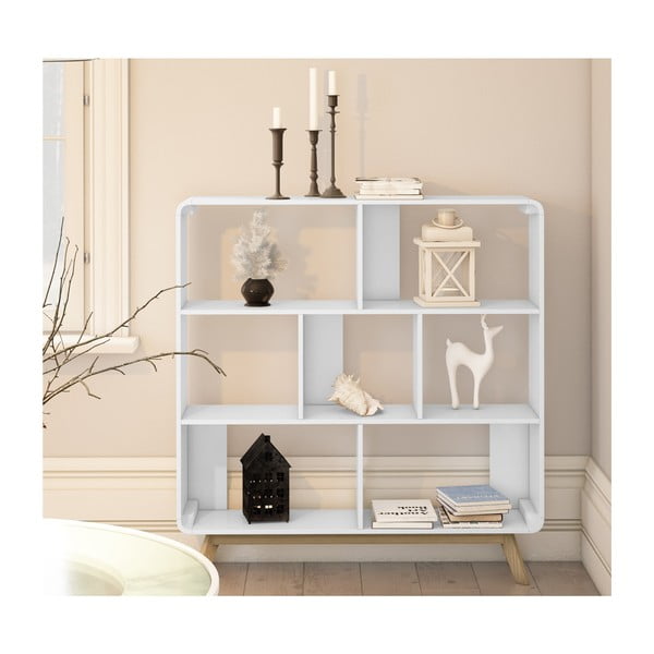 Bílá knihovna 122x126 cm Caitlin – Støraa-image-3