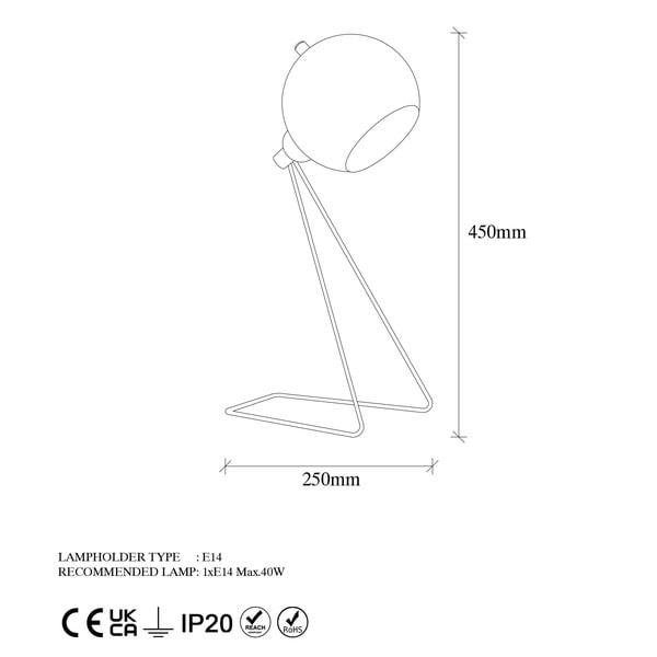 Stolní lampa v měděné barvě s kovovým stínidlem (výška 45 cm) Oala – Opviq lights-image-4