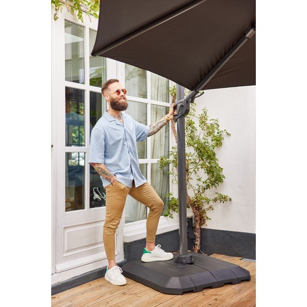 Tmavě šedý slunečník ø 300 cm Shadowflex – Hartman-image-1