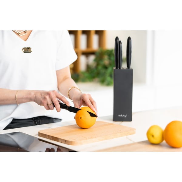 Sada 5 nožů v černém držáku Vialli Design Caro-image-2