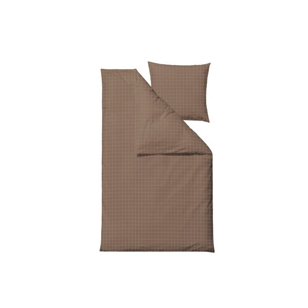 Hnědé damaškové povlečení na jednolůžko 140x200 cm Clear – Södahl-image-1